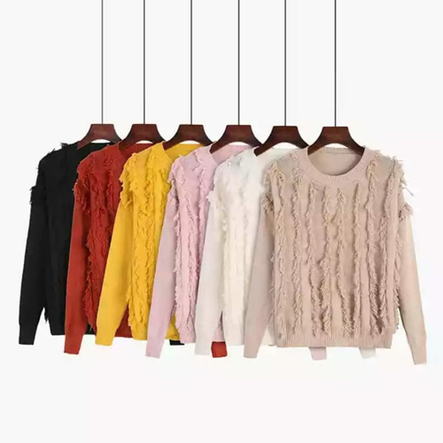 Ladies Designer Sweater - Wool, Multiple Sizes, Beige | Warm, Comfortable, Stylish, Soft, Durable, Relaxed Fit, Round Neck