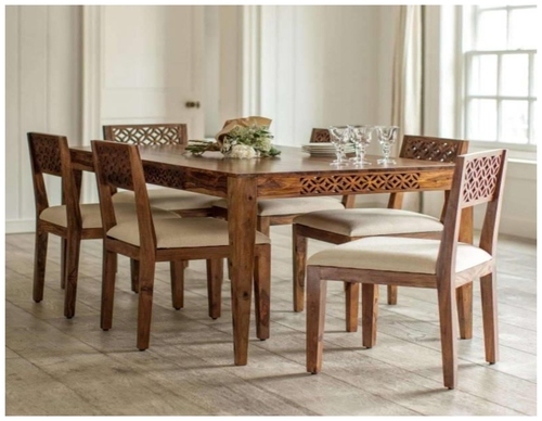 Wood Handcrafted Dining Table Set