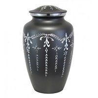 Beautiful Diamond Cut Pewter Urn