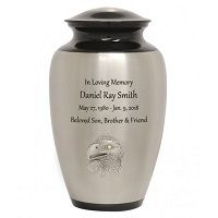 Beautiful Eagle Head Pewter Urn