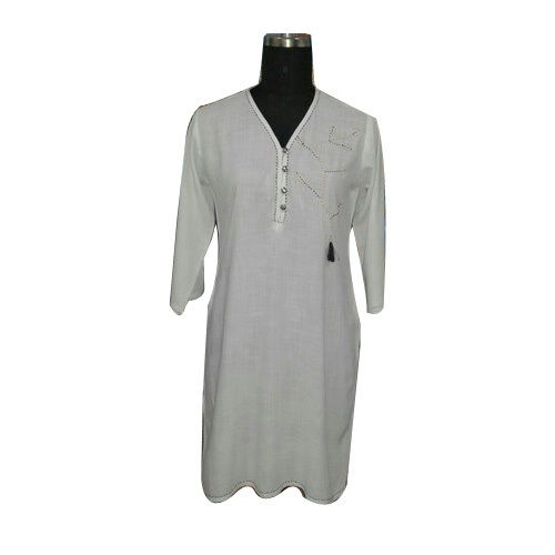 3/4th Sleeve Plain Ladies Kurti