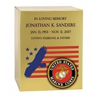 Gorgious Marines Brass Eagle Flag Urn