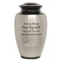 Large Catching Fish Pewter Urn