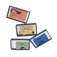 Mens Printed Bow Tie With Pocket Square