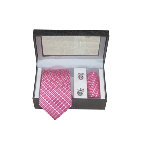 Mens Party Wear Tie With Cufflink Set