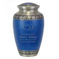 Leaves of Peace Pewter Blue Urn