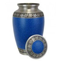 Leaves of Peace Pewter Blue Urn