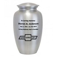 Chevrolet Emblem Silver Car Urn