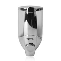 Manual Soap Dispenser - Abs Plastic, 300 Ml Size, Chrome Finish | Sleek, Modern Design With Rounded Corners, Slim Fit For Wall Mount Usage