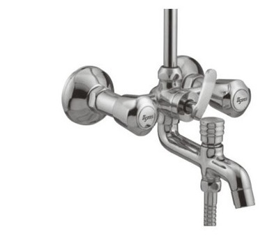 Wall-Mounted 3-In-1 Mixer With Bend Pipe - Color: Silver