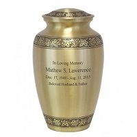 Beautiful Leaves of Peace Brass Urn