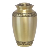 Beautiful Leaves of Peace Brass Urn