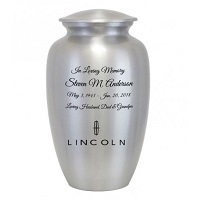Lincoln Emblem Silver Car Urn