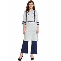 Ladies Grey Cotton Khadi Kurti