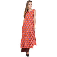 Ladies Orange Printed Kurti