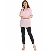 Ladies Light Pink Cotton Khadi Shirt