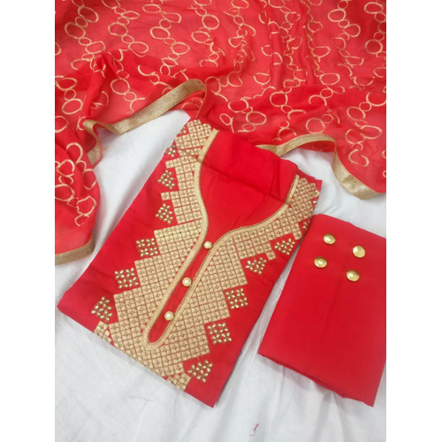 Ladies Red Cotton Suit