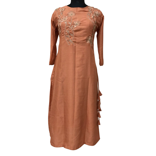 Ladies Dola Silk Embroidered Suit