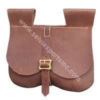 Leather Brown Suede Pouch