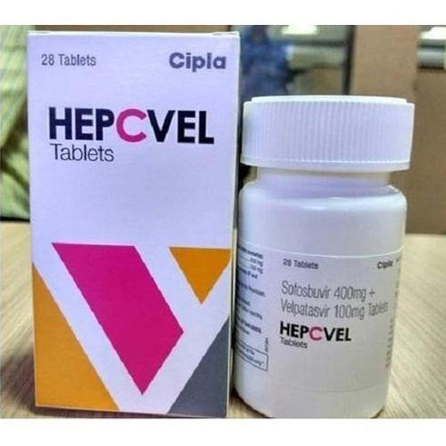 Hepcvel Tablet - 100mg Sofosbuvir + 400mg Velpatasvir | Antiviral for Chronic Hepatitis C, 30 Tablets, Suitable for Adults and Aged Persons, Store at Room Temperature