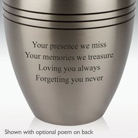 Classic Pewter Grecian Large Cremation Urn