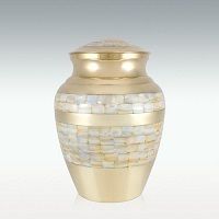 Medium Brass Mother of Pearl Cremation Urn Engravable