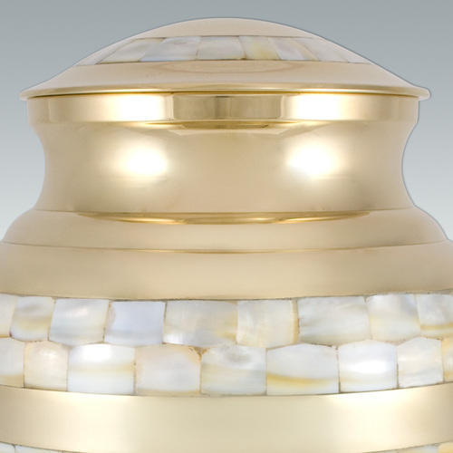 Medium Brass Mother of Pearl Cremation Urn Engravable