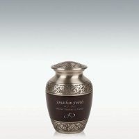 Small Laurel Leaf Brass Cremation Urn Engravable