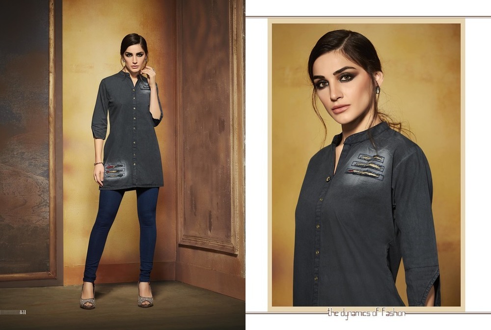 Fancy Designer Denim Kurtis