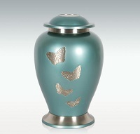 Large Butterfly Gathering Brass Cremation Urn Engravable