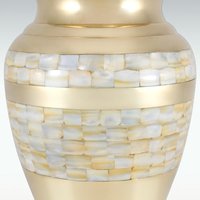 Large Brass Mother of Pearl Cremation Urn Engravable