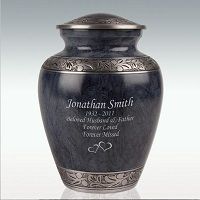 Extra Large Navy Leaves Cremation Urn Engravable