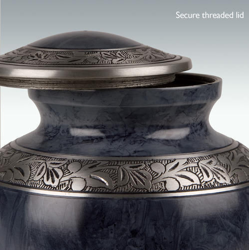 Extra Large Navy Leaves Cremation Urn Engravable