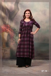 Purple Fashionable Ladies Kurti