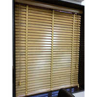 Wooden Venetian Blind - Wood Material, Horizontal Slat Design, Wooden Shades | Tear-resistant, Heat-insulation, Blackout Effect For Enhanced Privacy