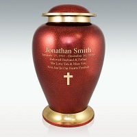Large Cardinal Brass Cremation Urn Engravable