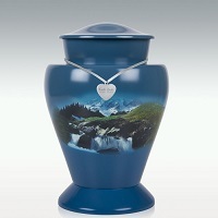 Mountain Blue Cremation Urn Engravable