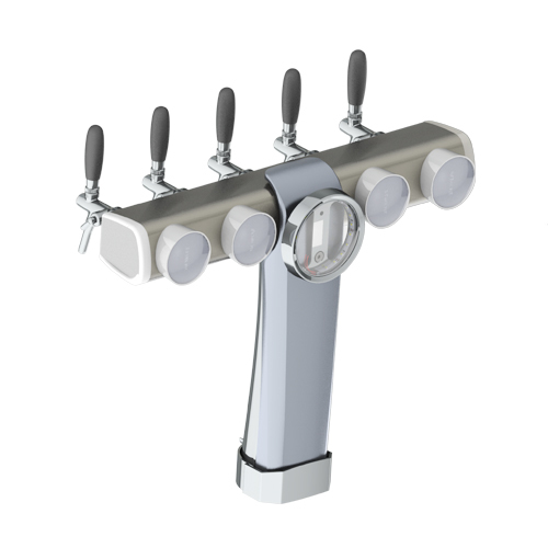 Frozen Tower with 5 Flow Control Taps and Illumination