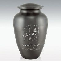 Elephant Classic Brass Cremation Urn Engravable