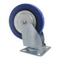 Cast Polyurethane Wheel - 6 x 0.5 Inches , Blue Color, 3 mm Thickness, 100kg Load Capacity, 70 Shore A Hardness, Ideal for Light-Duty Carts