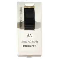 Pressfit Edge Single Pole Mini Mcb Switch - Plastic Material, 6 Amp To 32 Amp Current Rating, White Color | Automated Power Supply Cut-off