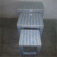 Bone Inlay Table Set Of Three