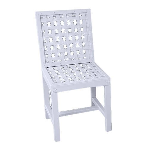 FRP Chairs - Fiber Reinforced Plastic, High Back Rest, White Finish, Unique Square Hole Pattern, Garden and Park Suitable, Excellent Strength and Durability