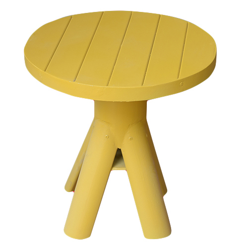 FRP Table - Fiber Reinforced Plastic, Round Design, Yellow Finish | Elegant Look, High Strength, Ideal for Restaurants and Cafes