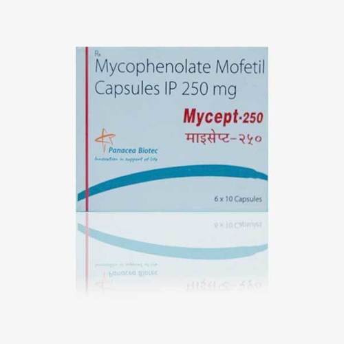 Mycept 250mg Capsules - Blister Pack 10 | Mycophenolate Mofetil Immunosuppressant Organ Transplant Autoimmune Disease