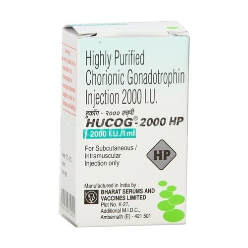 Hucog 2000 IU Injection - hCG, 2000 IU, Refrigerated | High Purity, Effective Dosage, Subcutaneous/Intramuscular, Fertility Treatment
