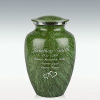 Large Brushed Green Cremation Urn Engravable