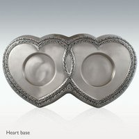 Classic Pewter Companion Cremation Urns With Heart Base