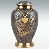 Extra Large Winged Trio Brass Cremation Urn