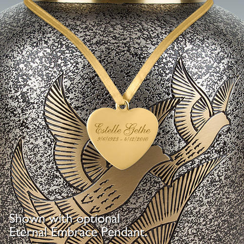 Extra Large Winged Trio Brass Cremation Urn